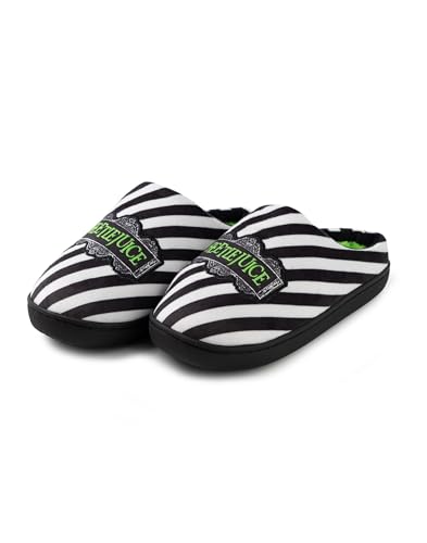 Vanilla Underground Beetlejuice Unisex Black Mule Slippers | Iconic Logo Design House Shoes| Classic Tim Burton Movie Merchandise3