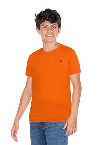 Image of Allen Solly Boys' Crew Neck T-Shirt | Stag Logo | Cotton | Regular Fit | Everyday Kids Casual Wear