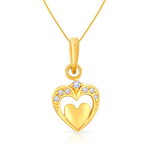 Image of Malabar Gold & Diamonds Heart Pendant for Women 22k Gold | 22 kt (916) BIS Hallmark Gold Pendant for Birthday, Wedding, Anniversary & Valentine's Day Gift