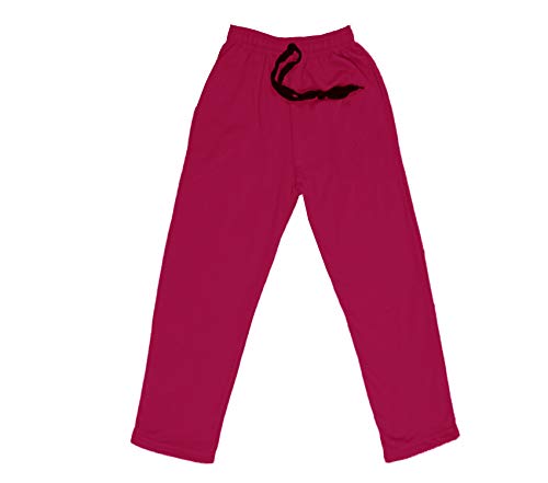 Image of IndiWeaves Kids Unisex Solid Fleece Warm Track Pants Winter Lower for Boys & Girls (Magenta; Grey; 3-4 Years) Pack of 2