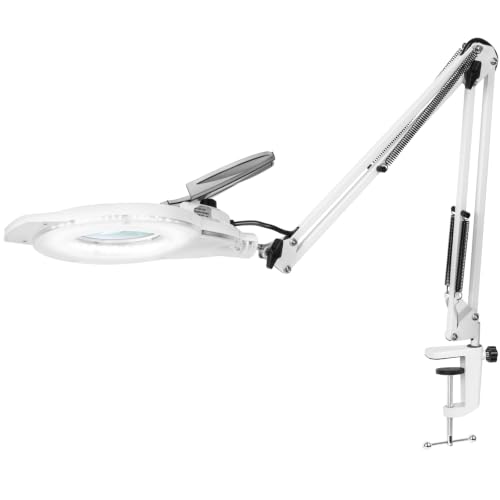 KIRKAS 12X LED Magnifying Lamp with Clamp...