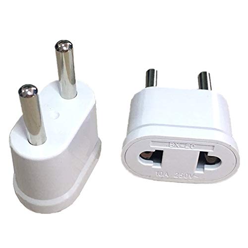 200pcs US to EU European KR Power Adapter 2 Pin Euro KR EU Travel Plug Adapter Outlet Electric AC Power Cable Sockets
