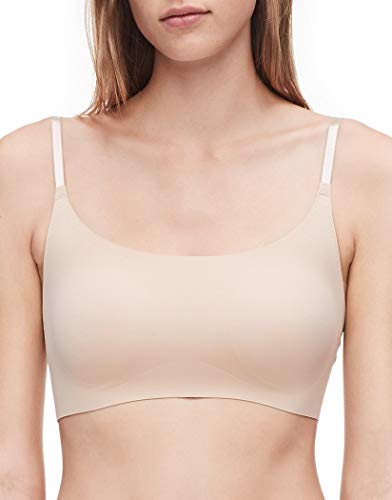 Calvin Klein womens Invisibles Comfort Seamless Adjustable Skinny Strap Bralette Bra bare Large