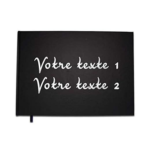 UTTSCHEID Livre d'or Texte personnalisé 2 Lignes - Anniversaire, Souvenir, Cadeau - Lettres chromées ou dorées - 100 Pages - Noir Carbone