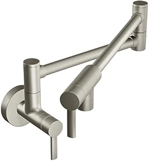 Moen Modern Spot Resist Stainless Pot Filler Two-Handle Kitchen Faucet, S665SRS