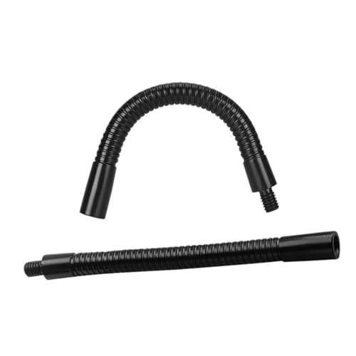 EXAOMBLE 2個 ブラックフレキシブルマイクアーム 延長用グースネックチューブ 調整可能マイクスタンド接続パイプ スタジオ舞台録音対応