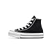 Converse Girls' Chuck Taylor All Star EVA Lift High Top, Black/White/Black, 3 Little Kids