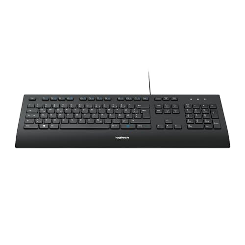 Logitech K280e Pro Kabelgebundene Business Tastatur für Windows, Linux und Chrome, USB-Anschluss, Handballenauflage, Spritzwassergeschützt, PC/Laptop, Deutsches QWERTZ-Layout, Schwarz 2