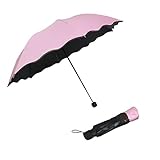 VALICLUD Faltbarer Mit Lotusblatt-rand Uv-schutz Praktische Regen Und Sonnenschutzlösung Für Damen Zartem Kirschblütenpink