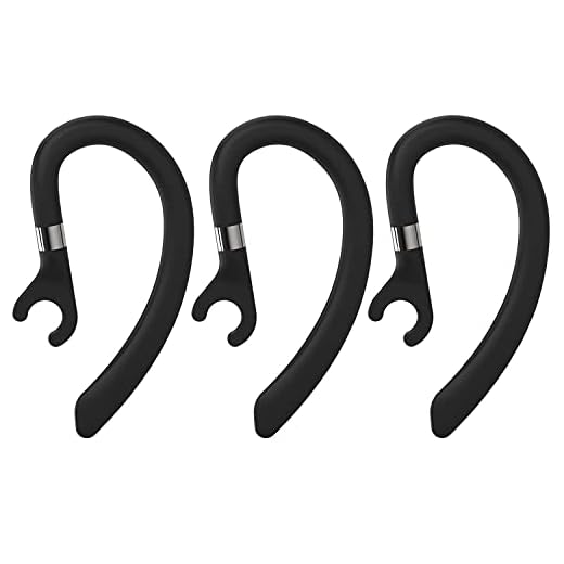 Replacement Ear Hooks for Earpiece, AMZLUV Solf Silicon Flexible Earpiece Clamp/Ear Loop Clips for Single-Ear Bluetooth Headset, Compatible with New Bee, Plantronics, and Other Brands-Set of 3 (Black)