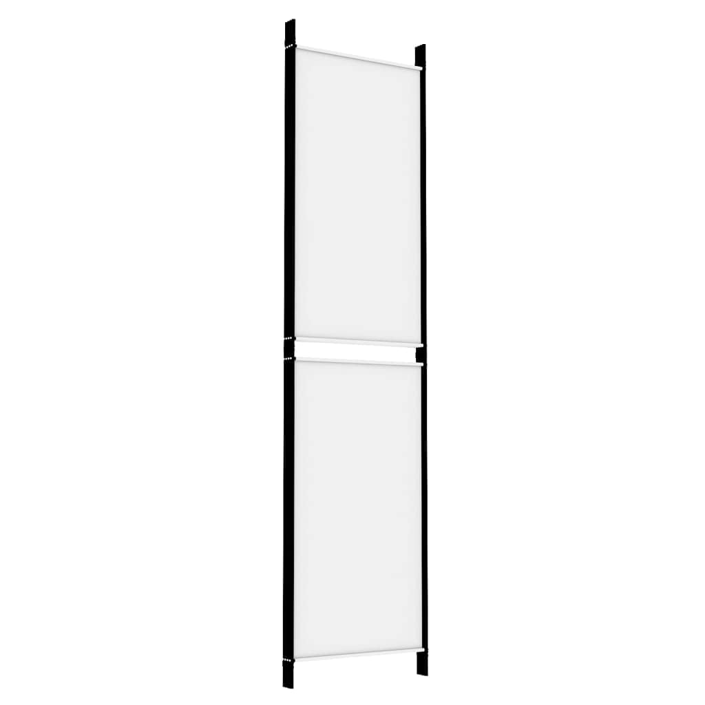 Parawan Przegroda 4 Panele Biała Tkanina 200x200 cm