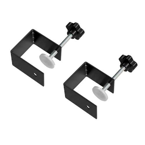 SEIWEI Heavy Duty C-Clamp Adjustable Metal C-Clamp Right Angle Clamps Universal Bracket for Woodworkers, Desks, Door Installation Tools and Cabinet Tools(Black, 2 PCS)