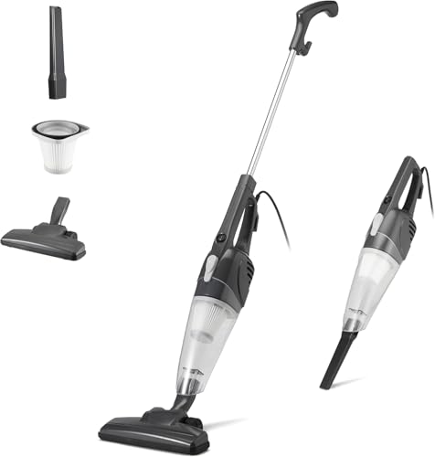 Image of Lightweight Handheld Vacuum Cleaner 600W Vertical 2-in-1 Stick Dry Vacuuming 6.5 kPa Suction Power, Bagless, Black Ideal for Office and Home