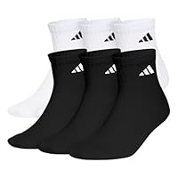 adidas Men's Socks, Athletic Cushioned Quarter 6-Pack, Ankle Fit with Arch Support