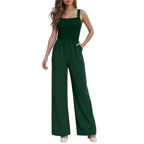 Combinaison ample décontractée femme sans manches pantalon large grande taille