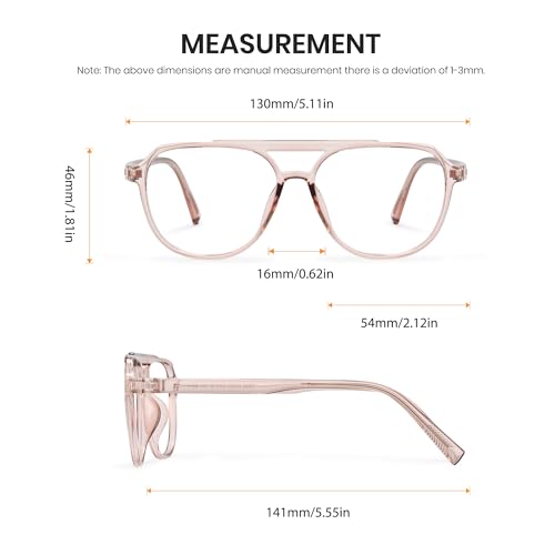 Image of Cyxus Aviator Blue Light Glasses for Women Men Reduce Eye Strain 8196 | Eye Protection,UV Protection,Retro Pilot Frame,Ideal for Office Work Daily Wear