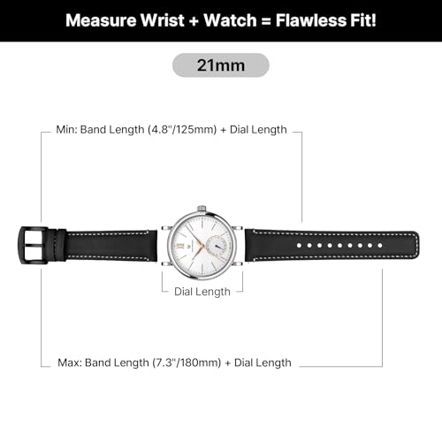 Image of Fullmosa Quick Release Premium Leather Watch Strap | 24 /22 /21 /20 /19 /18mm,Burnished Leather Watch Band Compatible with Samsung Amazfit Fossil Replacement Belt for Men and Women