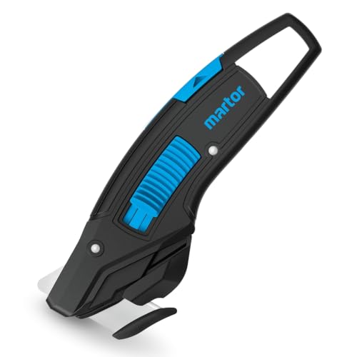 MARTOR Sicherheitsmesser Verdeckte Klinge SECUMAX 370 Profi Cuttermesser Vergrößerbare Schnitttiefe (6-10 mm) Klebebandritzer Wechselbare Klinge Recycelter Kunststoff GS-geprüft