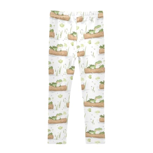 Cute Crocodile Wood Girls Leggings Soft Stretch Workout Yoga Dance Pants for Kids Casual Tights2
