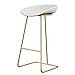 Arredamento Sgabello Designer nordico Sgabelli alti Semplice creativo Sgabelli da bar in metallo Sedie da pranzo per il tempo libero - Cuscino in plastica oro/gamba
