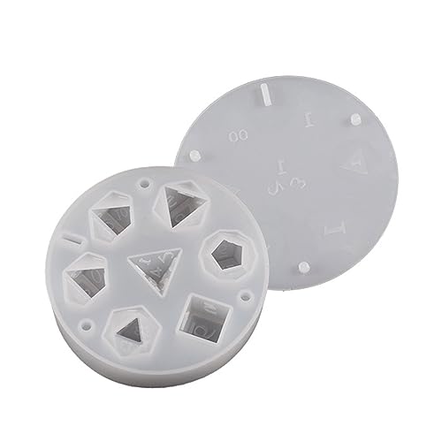 7 Forme Dadi Filetto Quadrato Triangolo Stampo Gioco Digitale Silicone Cristallo Epossiresina Kit di Stampi Art Dadi