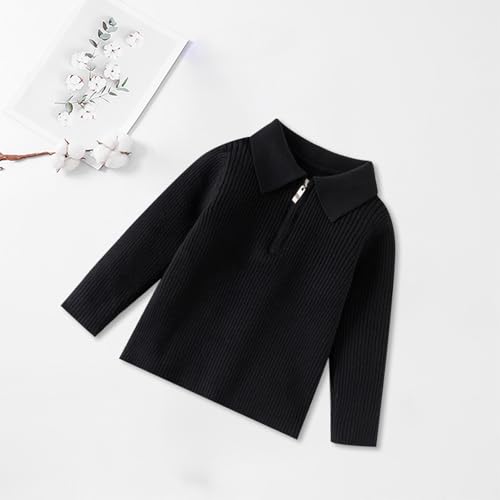 Boys Girls Argyle Sweaters Half Zip Flip Collar Long Sleeve Pullover Sweater Cable Knit Uniform Sweater Fall Winter Clothes2