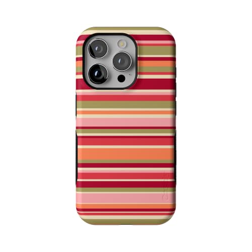 Casely iPhone 15 Pro Case | Citrus Stripes | Poolside Print | Bold Protective Design | Compatible with MagSafe