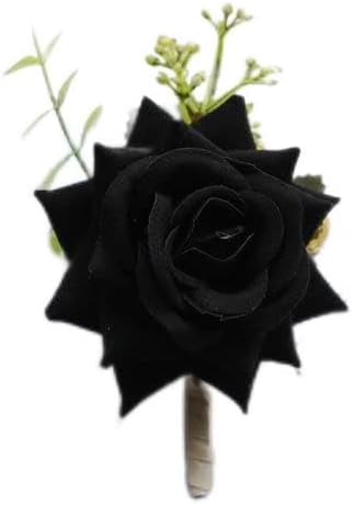 Flores artificiales de rosas rojas ramillete de muñeca accesorios de boda Broche de matrimonio