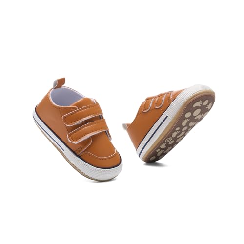 Image of Clowora Baby Boys Girls Shoes Non-Slip Rubber Sole Sneakers Infant First Walking Toddler Crib Shoes Newborn Loafers Flats.
