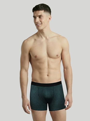 Image of TECHNOSPORT Men's Colorblock Trunks Underwear with ElastoLITE 4 Way Stretch Lightweight Breathable Moisture Wicking Soft Anti Odour Anti Microbial Comfort Fit Boxer Briefs Innerwear for Men