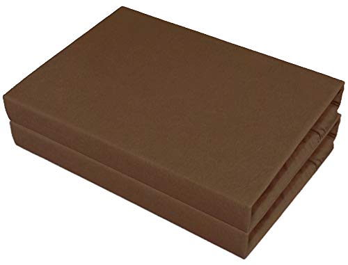 Gerald Wittmann Jersey Fitted Sheets Double Pack 100% Cotton Dark Brown Size 2 x 90 x 200, 100 x 200 cm, Doppelpack 90x200 - Image 2