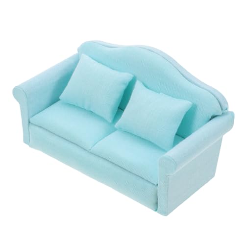 WOONEKY Sofá De Casa De Muñecas Muebles Miniatura para Dormitorio Accesorios para Minicasas Decoración De Sofás Miniatura para Coleccionismo