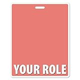 Custom Badge Buddy - in Full Coral Pink Color - Horizonal Oversized (50 Pcs) - Double Sided Full Color Backer Card with Border- Durable and Water Resistant with White Border by BadgeZoo