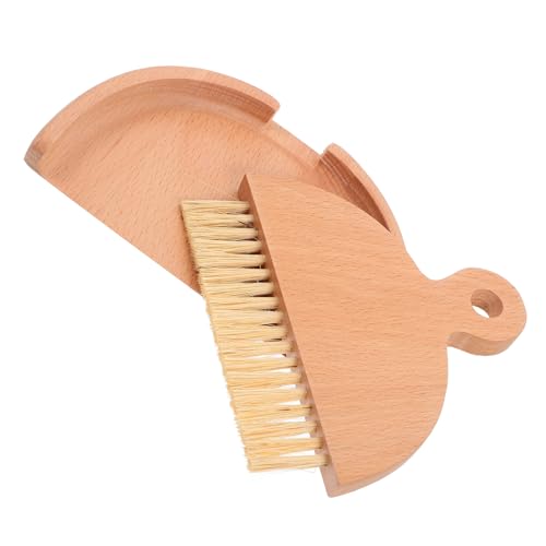 MAGICLULU 5 Sätze Kehrschaufelbürste kleine Tischbürste Mini-Handbesen und Kehrschaufel Tischbesen Kleinbesen und Kehrblech Mini Kehrset Besen Kehrschaufel Autopflegebürste hölzern Weiß – Bild 7