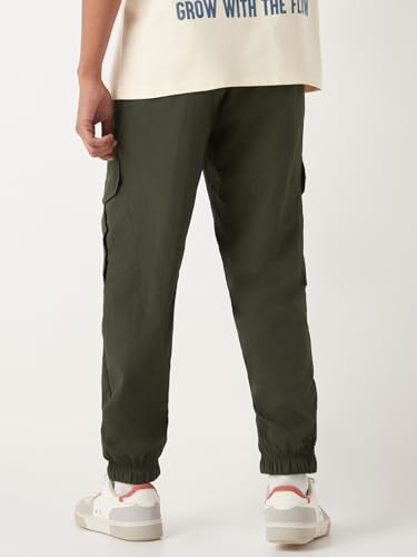 Image of Bewakoof Men's Solid Super Loose Fit Nylon Joggers
