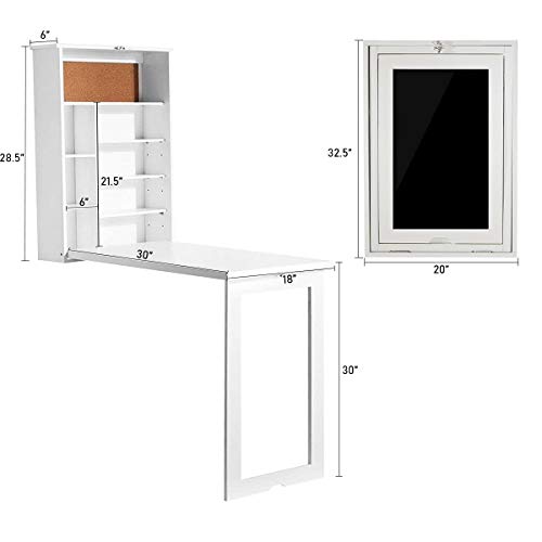 Timechee-Wall-Mounted-Table-Fold-Out-Convertible-Multi-Function-Computer-Desk-Wood-Wall-Hanging-Writing-Floating-Desk-with-Large-Storage-Area-for-Home-Office-White