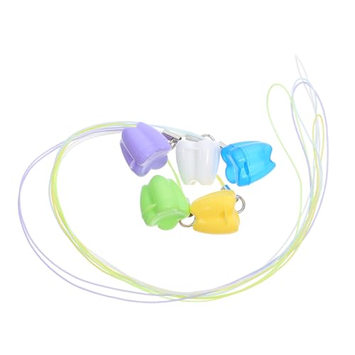 Amosfun 5 Piezas Caja Organizadora de Dientes de Estuche de Plástico Resistente para Almacenar y Preservar Dientes Perdidos Portátil para Escuela y Fiesta