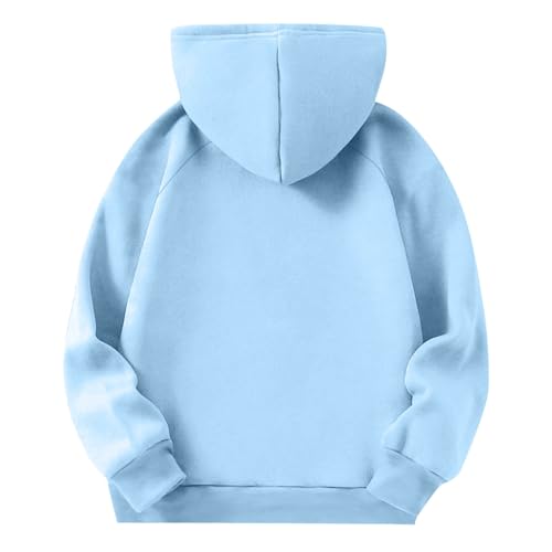 Plus Size Hooded Sweatshirts For Big Kids Dressy Casual Comfy Realxed Sweatshirt Solid Color Pullover With Pockets4