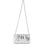 Clutch Purse Dressy Pleated Formal Evening Bag Simple Classy Handbag for Women