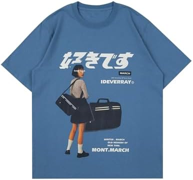Vamtac Graphic Tees Mens Graphic T-Shirts Japanese Y2k Shirt Vintage Tee Harajuku Tops