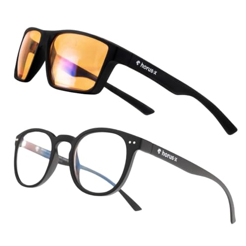 Horus X • Blue Light Glasses Men Women | Blue Light Blocking Glasses for Screen Anti-Fatigue Eye Migraine | Gaming Glasses V3