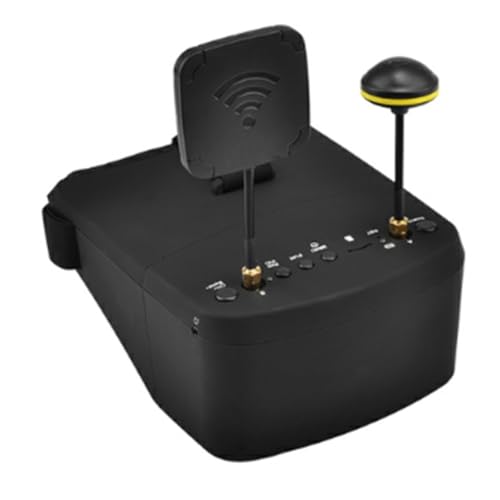 Jasaly Auriculares con Video de 5 Pulgadas, 800 X 480, 5,8 G, 40 Canales, DVR, HD, FPV, con Batería, para Dron RC Modelo FPV, EV800D