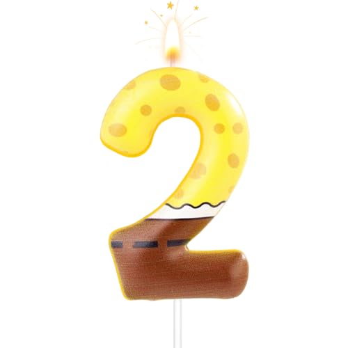 Vela Feliz Cumpleaños con Dibujos Animados Divertidos, Velas con Números Decoración Tartas con Temática Bob Esponja Velas con Números Tartas para Niños Niñas Cumpleaños Artículos Fiestas (2)