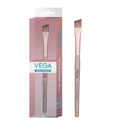 Vega Angular Blender for Eye Liner with Wooden Handle Make-Up Brush, Angular Brush for Eyebrow Shape & Eye Shadow, (MBN-07)