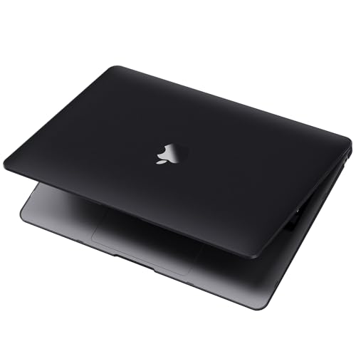 Image of Compatible for MacBook Air 13 inch Case 2020 2019 2018, A2337 M1 A2179 A1932, Same as Bare Device, Sturdy Plastic Protective Hard Shell Cover for MacBook Air 13.3 inch Case - Space Black Clear