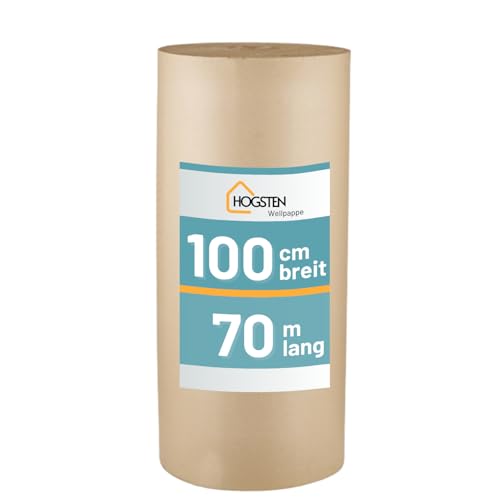 Rollenwellpappe Wellpappe Rolle für Versand und Lagerung, Umweltfreundlich Verpackungsmaterial (1m x 70m)