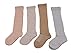 Brissa España. Pack de 2 Calcetines Bebe Color Liso. Calcetines Bebe Largos Calados. Calcetines para Bebe Niña Niño de 0-9, 9-18 y 18-36 meses. (rosa-nude 0-9 meses)