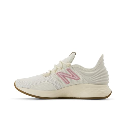 New Balance Fresh Foam Roav V1 Lace-Up Running Shoe, Sea Salt/Pink Taffy/Rose Sugar, 1 US Unisex Little Kid