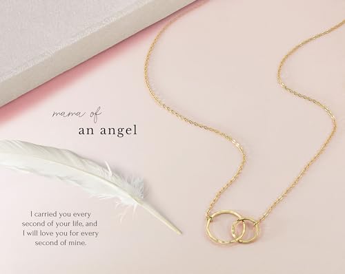 HOPE LOVE SHINE Miscarriage Gifts For Mom Loss Pregnancy Misscarried Loss Memorial Necklace Gift Mom of Angel 2 Circles linked Bereavement Remembrance Box Gold (GOLD)2