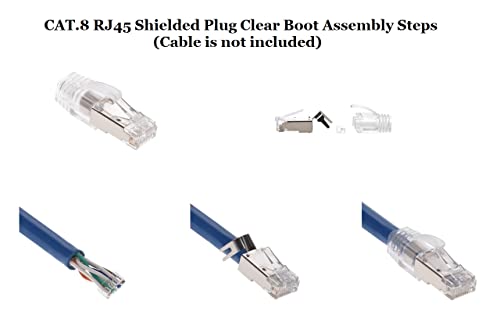 Conectores RJ45 Blindados CAT.8 20PCS con Cubre Transparente miniatura 4